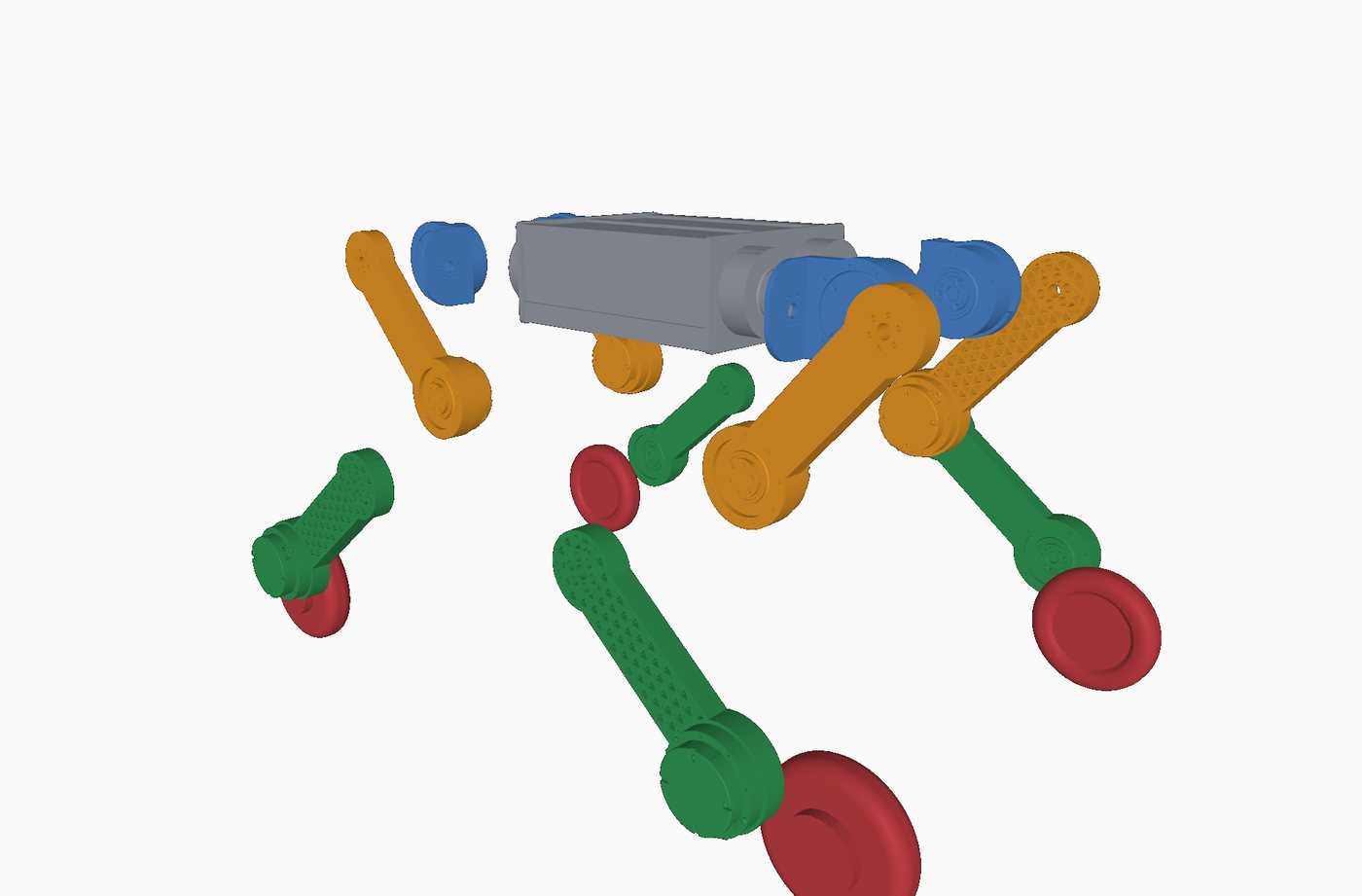Exploded view of the wheel-legged robot