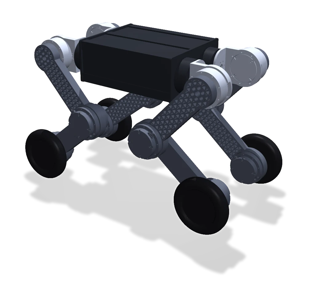 Wheel-legged robot, three-quarter view
